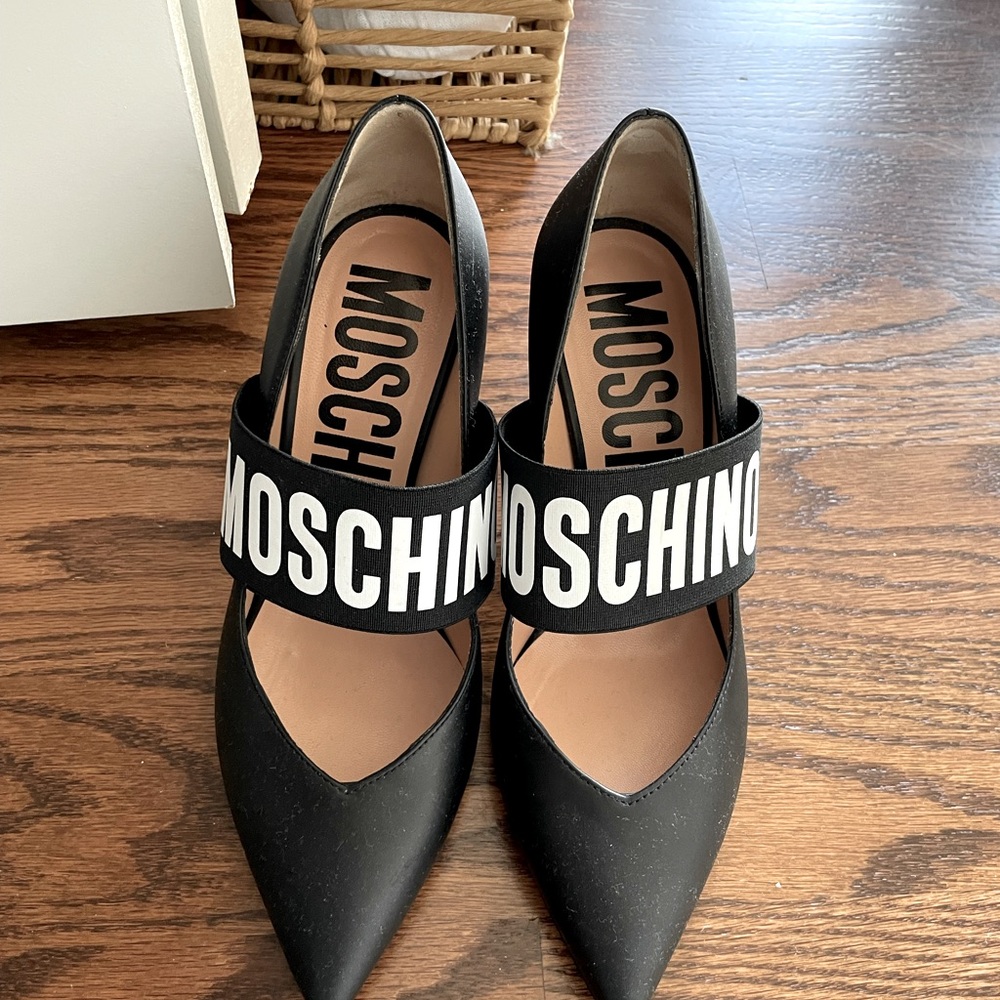 Moschino heels. Worn once, perfect like new condition